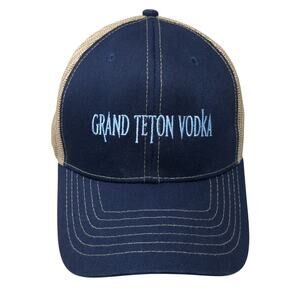 Grand Teton Vodka Trucker Hat Blue One Size Adjustable Mesh Back Brewery